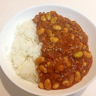 大豆と青豆たっぷり☆まめまめキーマカレー